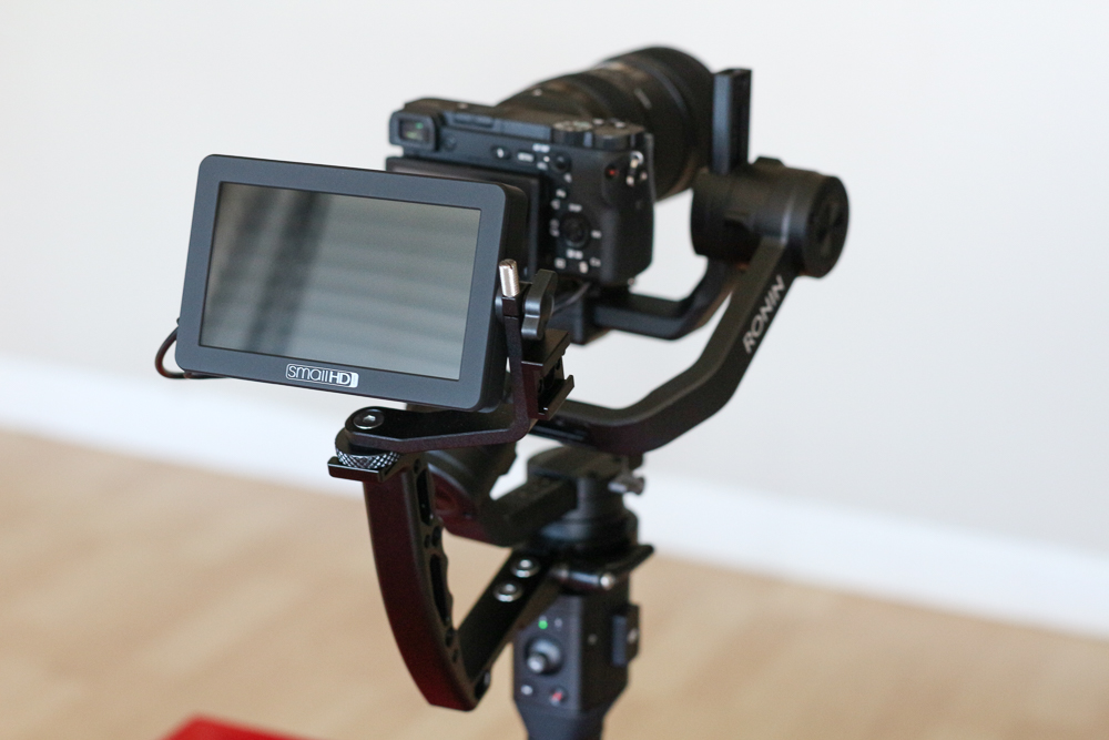 Ronin-S carrying a Sony a6500 with Sigma 18-35mm lens & Handy Grip Sling with SmallHD Focus Monitor