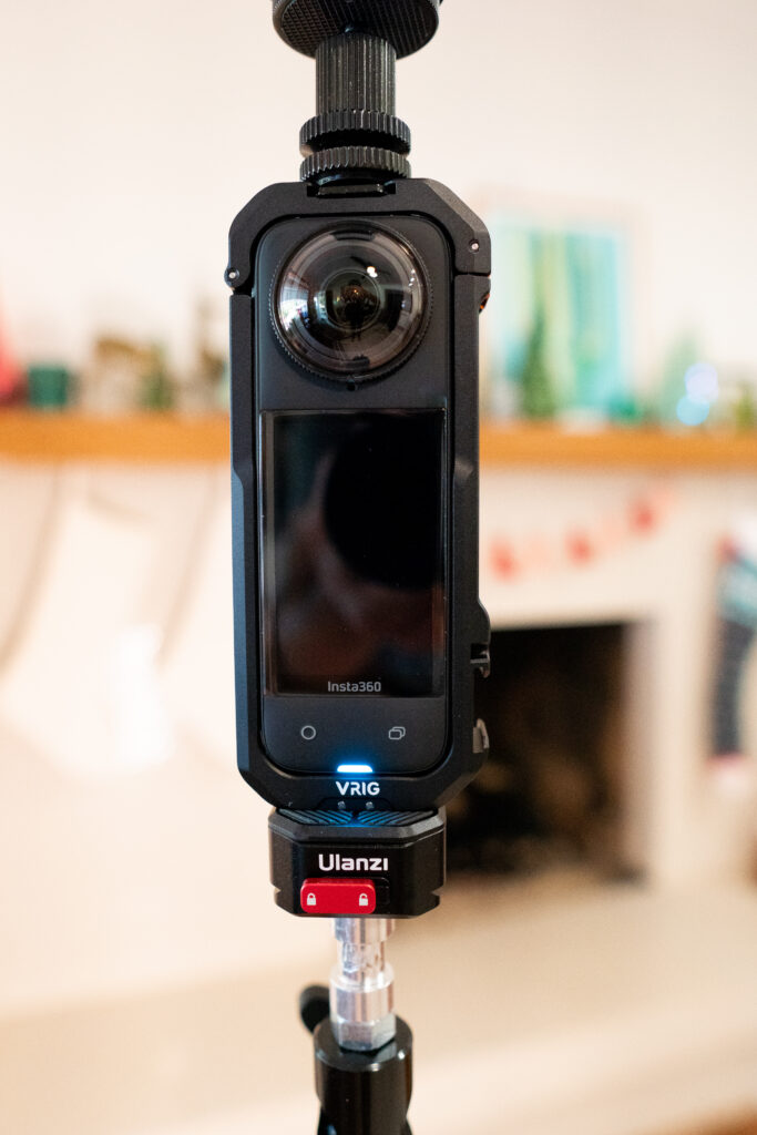 Insta360 x4 camera in VRIG cage